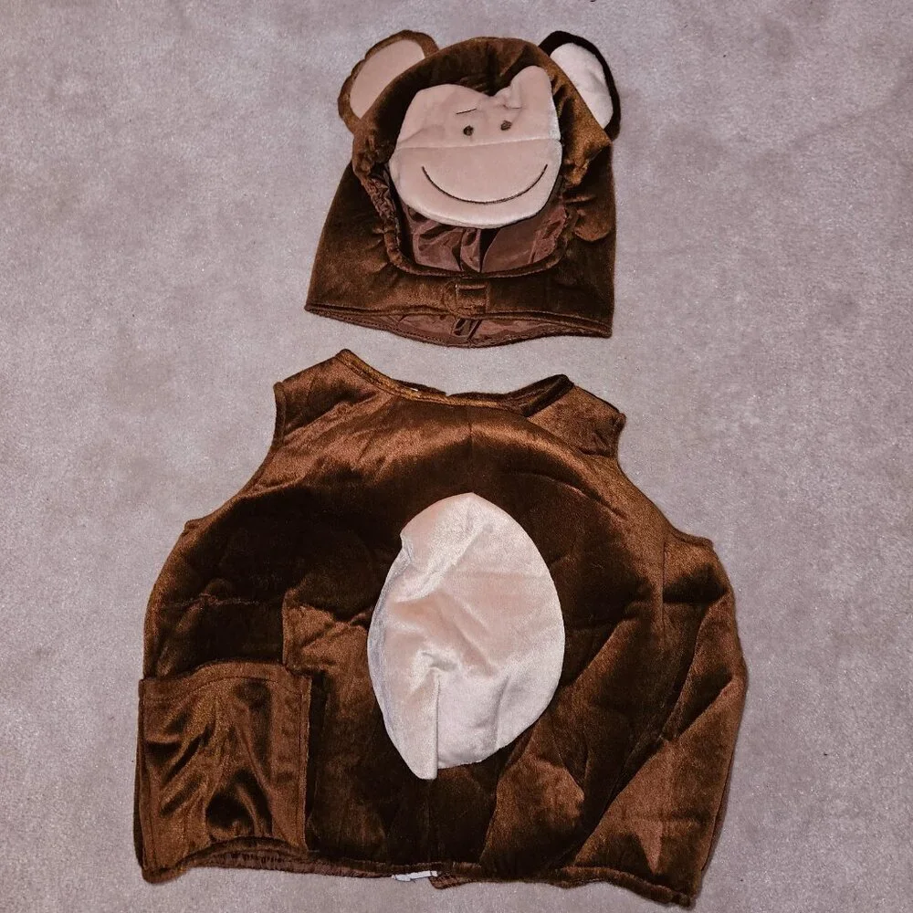 Monkey Halloween Costume Baby 12-24 Months 2-Piece Headpiece Jumpsuit Fun World